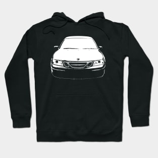 Saab 9-3 OG 1st generation classic car monoblock white Hoodie